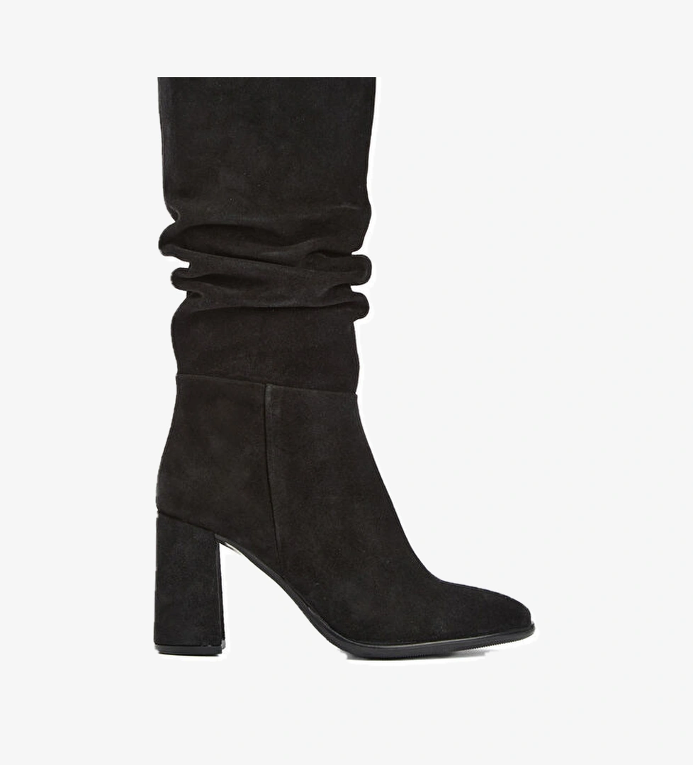 Divarese Siyah Büzgülü Kadın Çizme model görseli