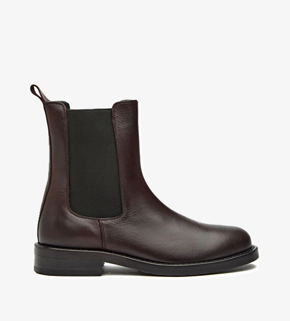 George Hogg Bordo Lastikli Kadın Deri Çizme model görseli