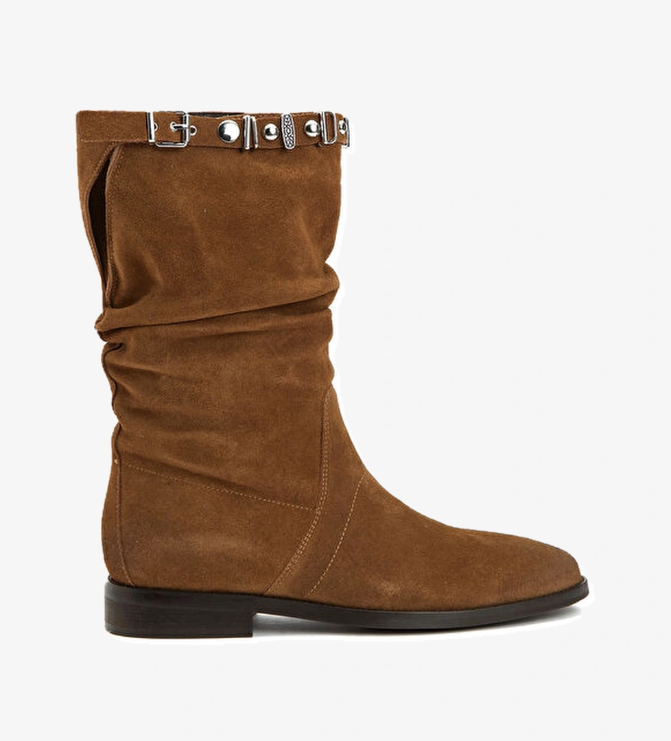 Divarese Taba Taşlı Kadın Süet Bot model görseli