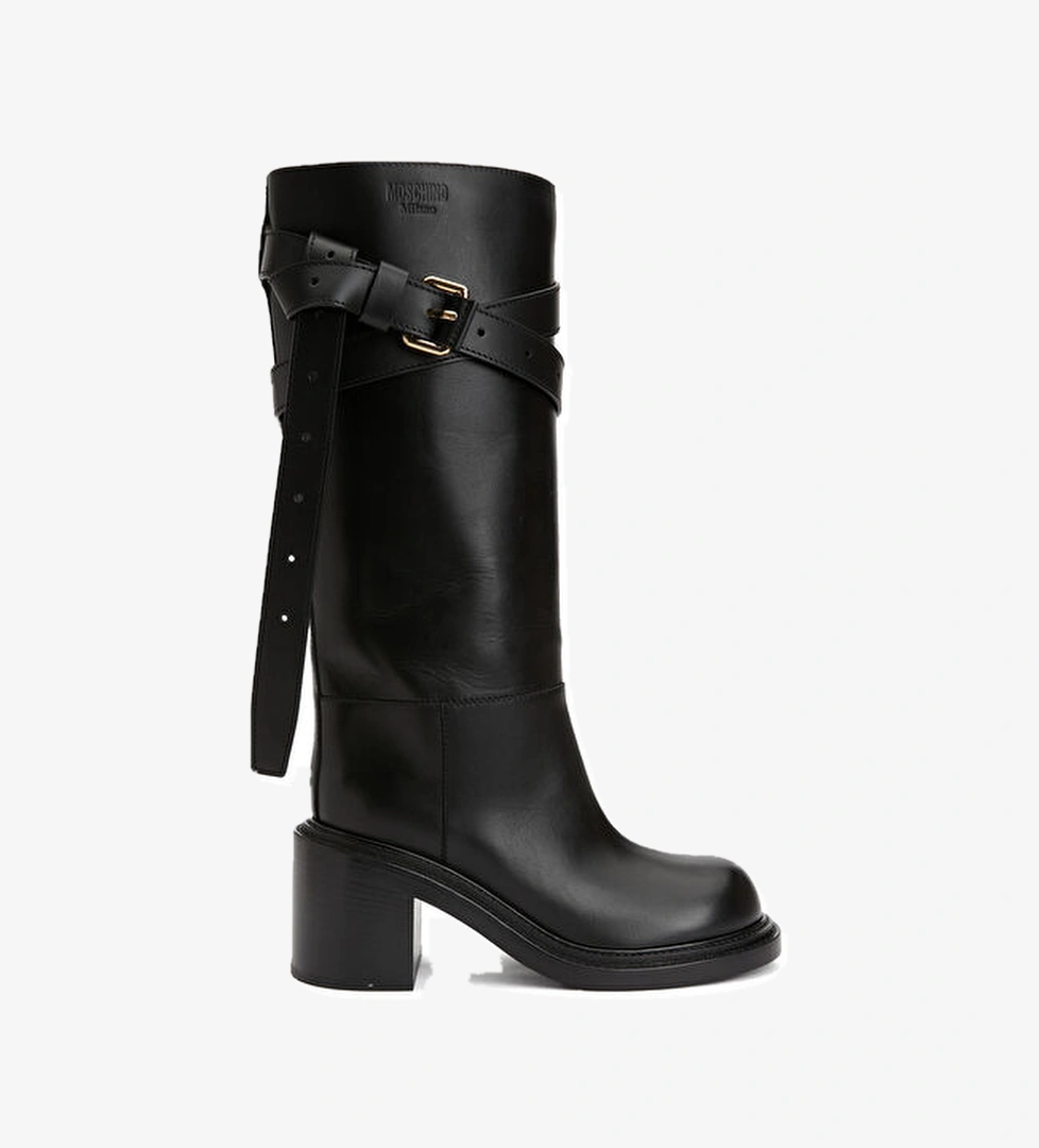Moschino Siyah Kadın Deri Çizme model görseli