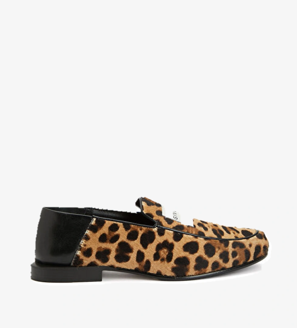 Givenchy Label Leopar Kadın Deri Loafer model görseli