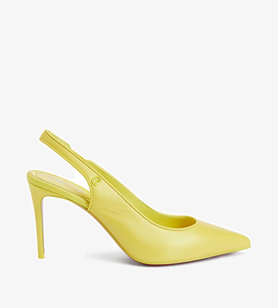Christian Louboutin Sporty Kate Sarı Deri Topuklu Ayakkabı model görseli