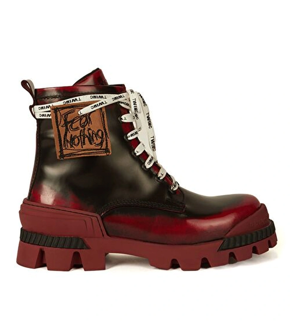 Twimc Boson Siyah Kırmızı Çocuk Deri Bot model görseli