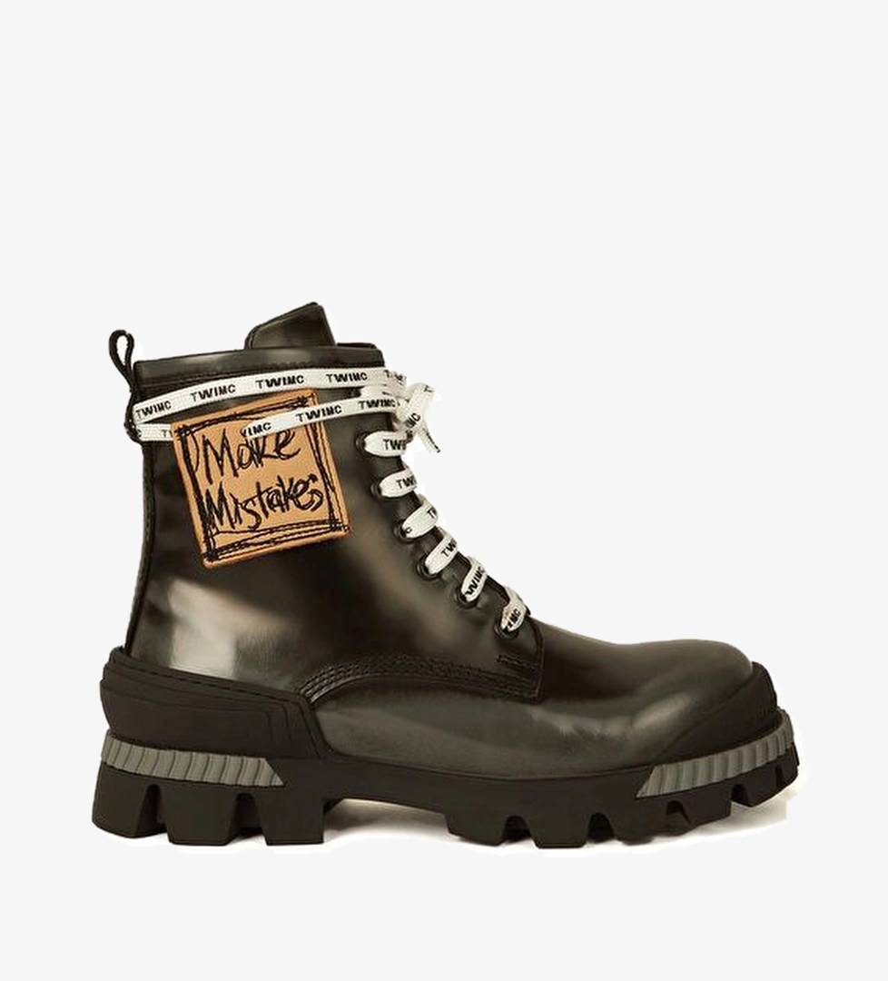 Twimc Boson Siyah Patch Detaylı Çocuk Deri Bot model görseli