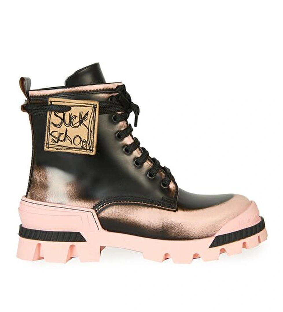 Twimc Boson Siyah Pembe Çocuk Deri Bot model görseli