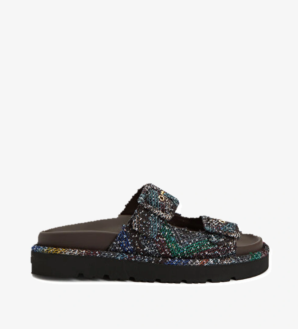 Çok Renkli Payetli Kadın Terlik - Görsel 1