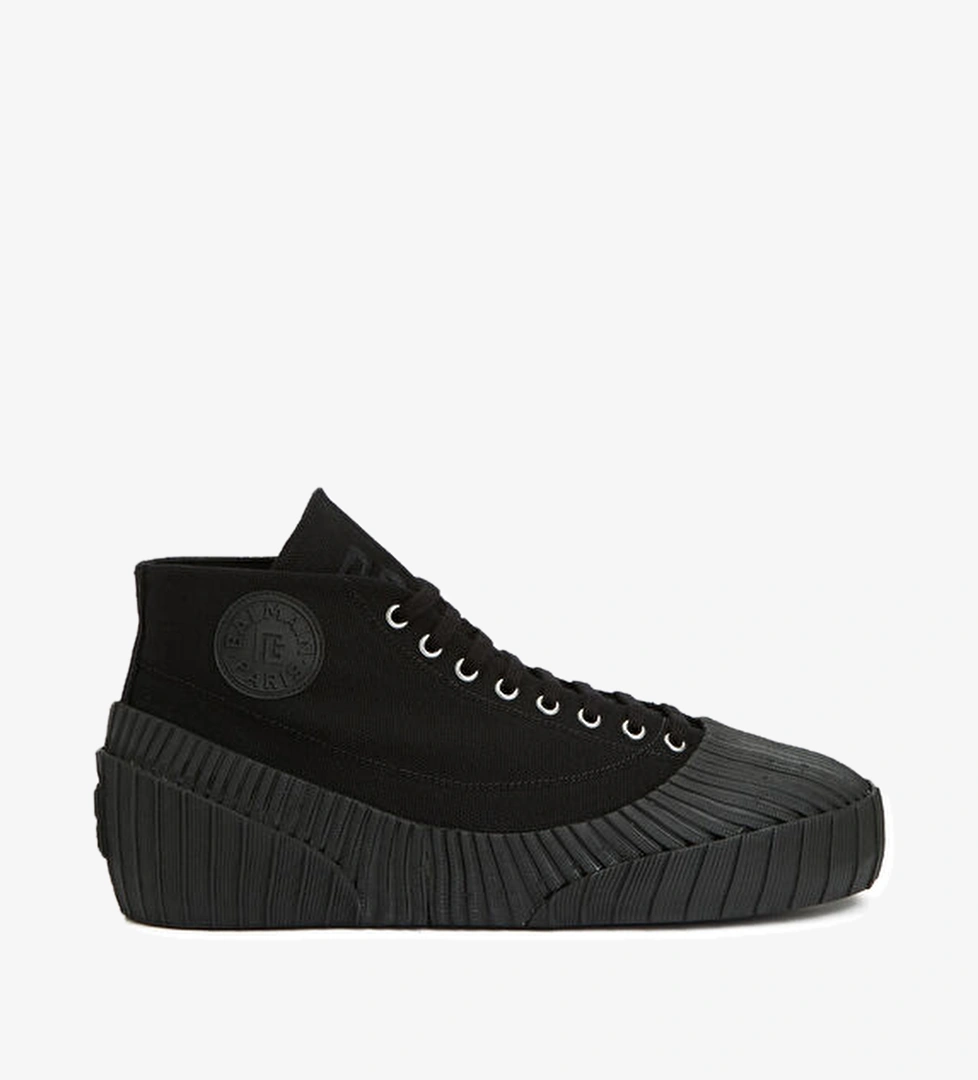 Balmain Riff Siyah Haki Erkek Kanvas Sneaker model görseli