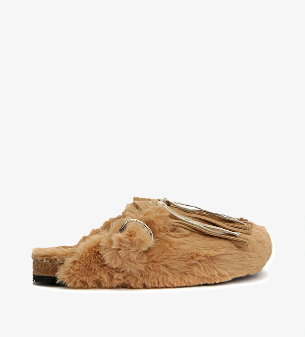 Koyu Bej Kadın Terlik - Görsel 1