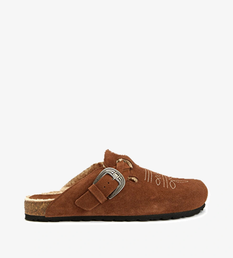 Taba Kadın Süet Terlik - Görsel 1