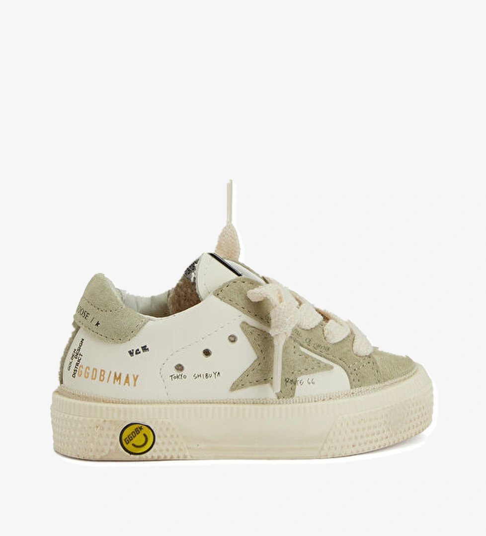 Golden Goose May Beyaz Unisex Çocuk Deri Sneaker model görseli