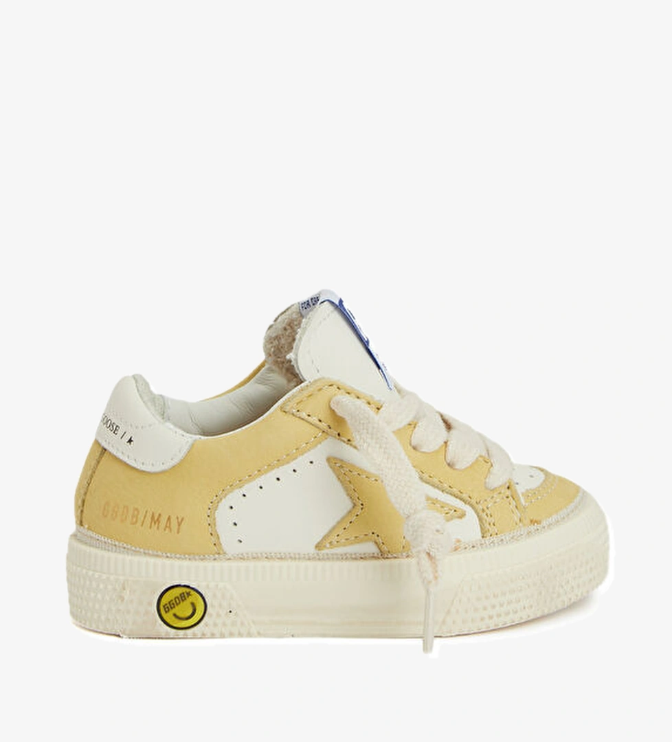 Golden Goose May Beyaz Unisex Çocuk Deri Sneaker model görseli