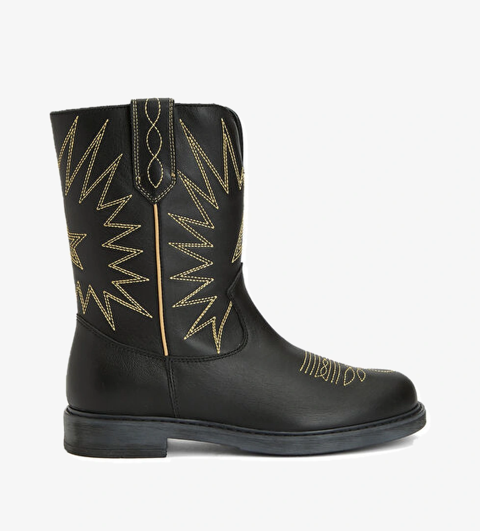 Golden Goose Wish Teen Siyah Kız Çocuk Deri Bot model görseli