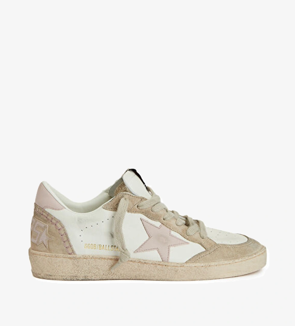 Golden Goose BallStar Bej Kahve Kadın Deri Sneaker model görseli