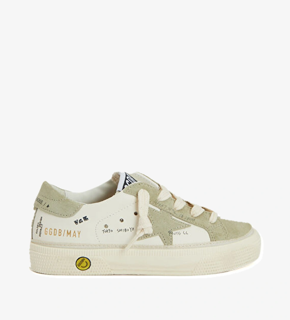 Golden Goose May Beyaz Unisex Çocuk Deri Sneaker model görseli
