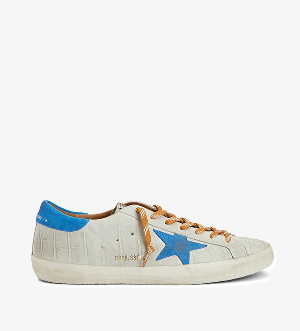 Golden Goose Super-Star Gri Erkek Deri Sneaker model görseli