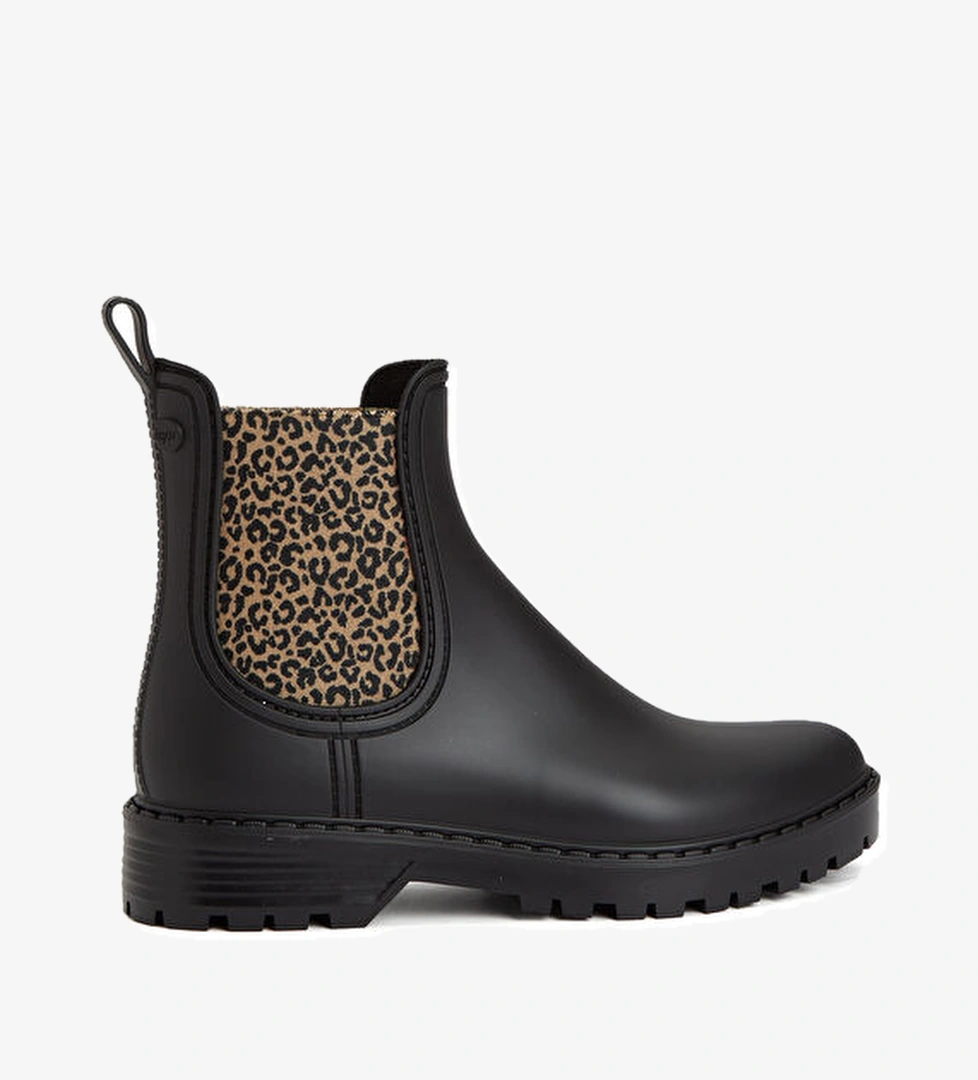 Igor Siyah Leopar Desen Detaylı Kadın Bot model görseli