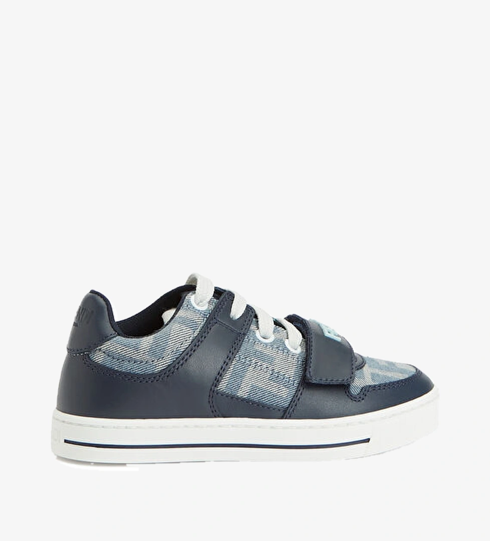 Fendi Mavi Unisex Çocuk Deri Sneaker model görseli