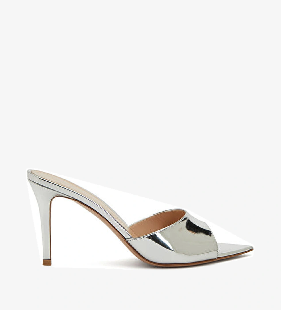 Gianvito Rossi Elle Silver Kadın Deri Terlik model görseli