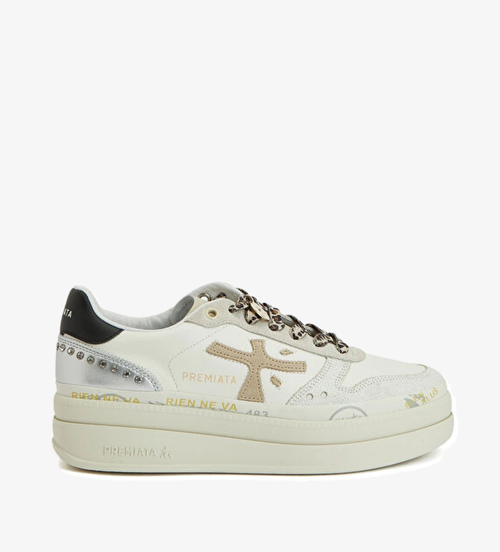 Premiata Micol Bej Beyaz Kadın Deri Sneaker model görseli