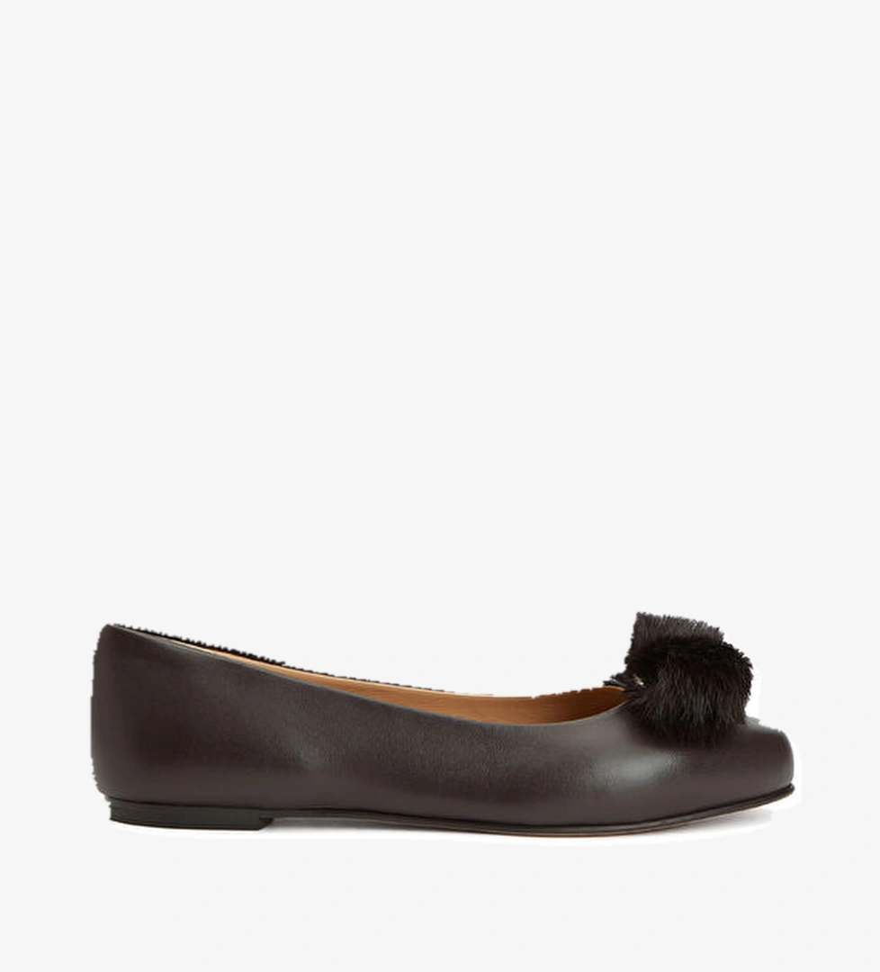 Ferragamo Koyu Kahverengi Deri Babet model görseli