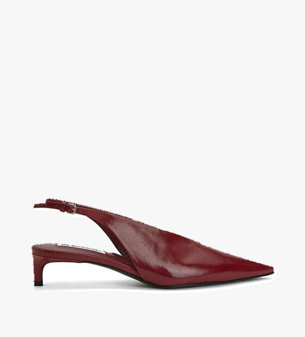 Jil Sander Bordo Deri Topuklu Ayakkabı model görseli