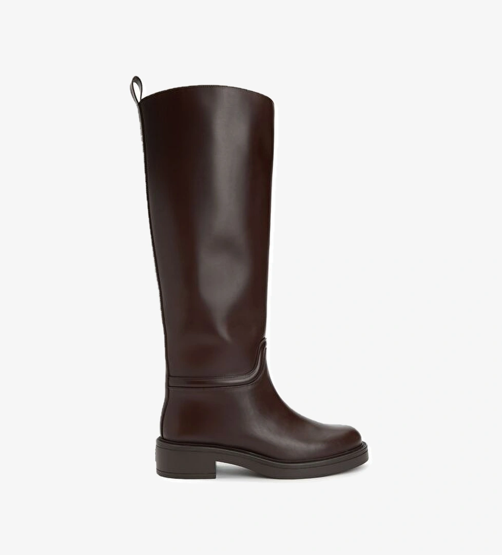 Kahverengi Kadın Deri Çizme - Görsel 1