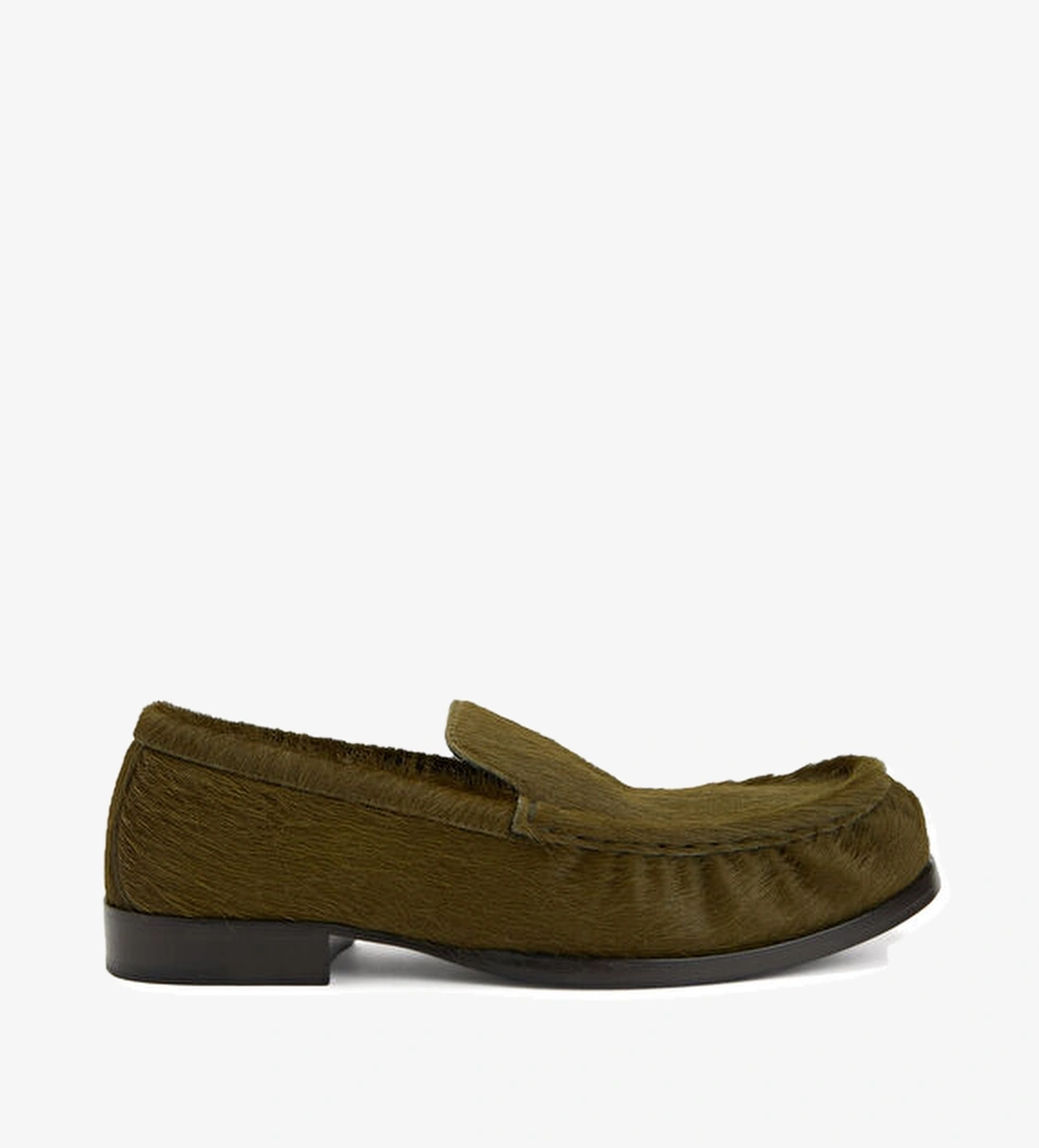 Dries Van Noten Haki Kadın Keten Loafer model görseli