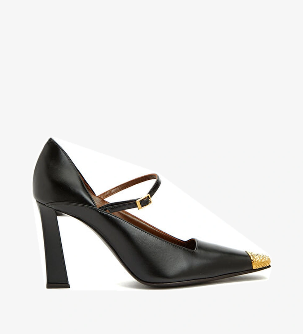 Giuseppe Zanotti Siyah Kadın Deri Topuklu Ayakkabı model görseli