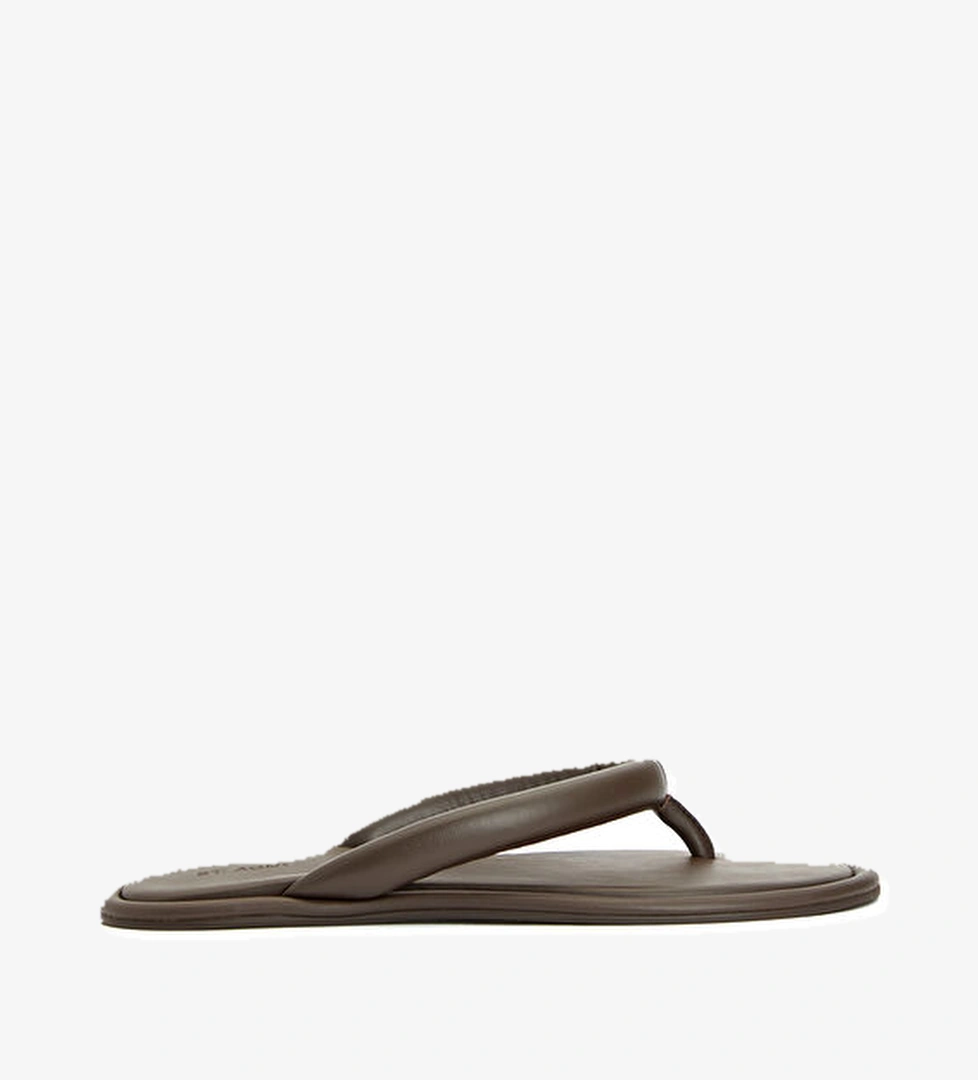 St. Agni Kahverengi Kadın Deri Terlik model görseli