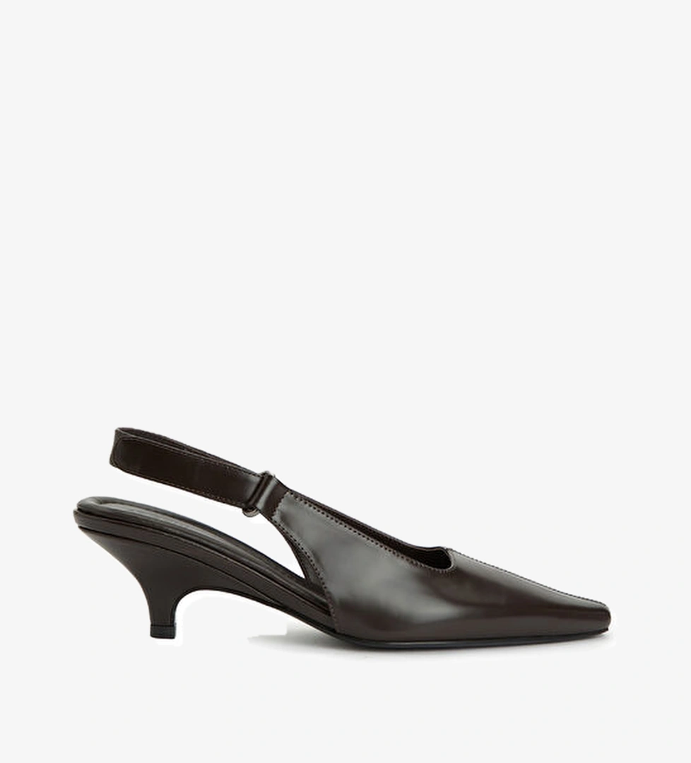 St. Agni Utility Koyu Kahverengi Deri Topuklu Ayakkabı model görseli