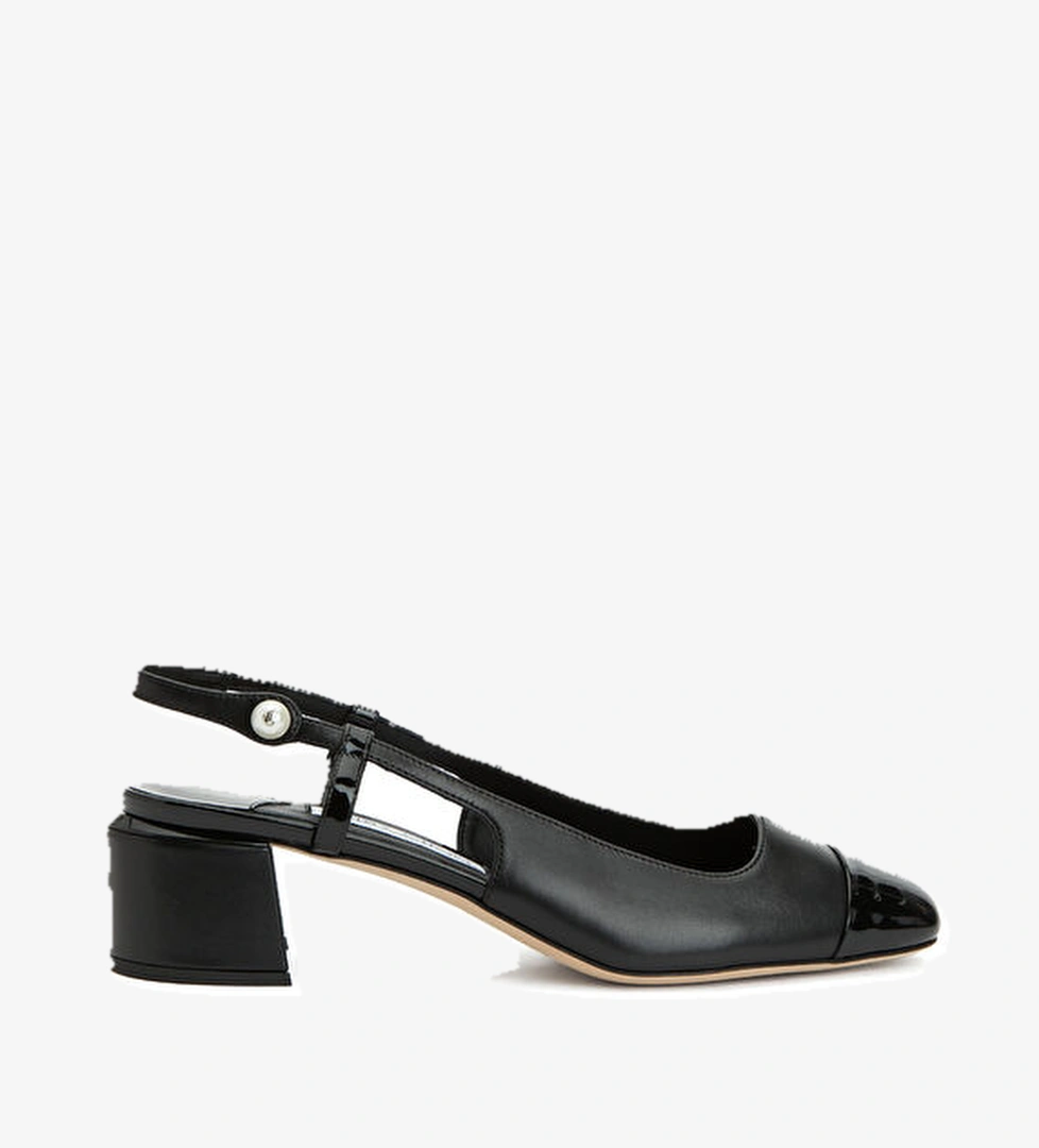 Elisa Siyah Deri Topuklu Ayakkabı - Görsel 1