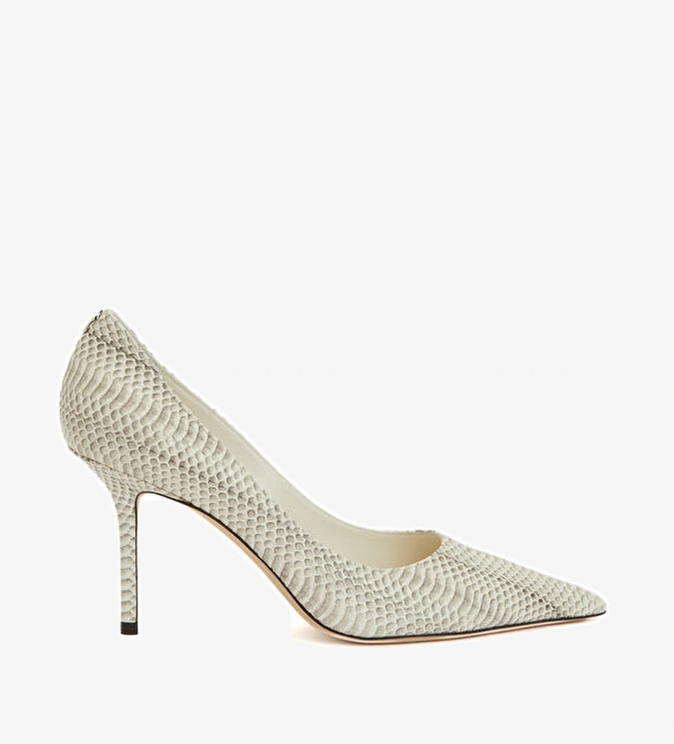 Love Ekru Desenli Deri Stiletto - Görsel 1