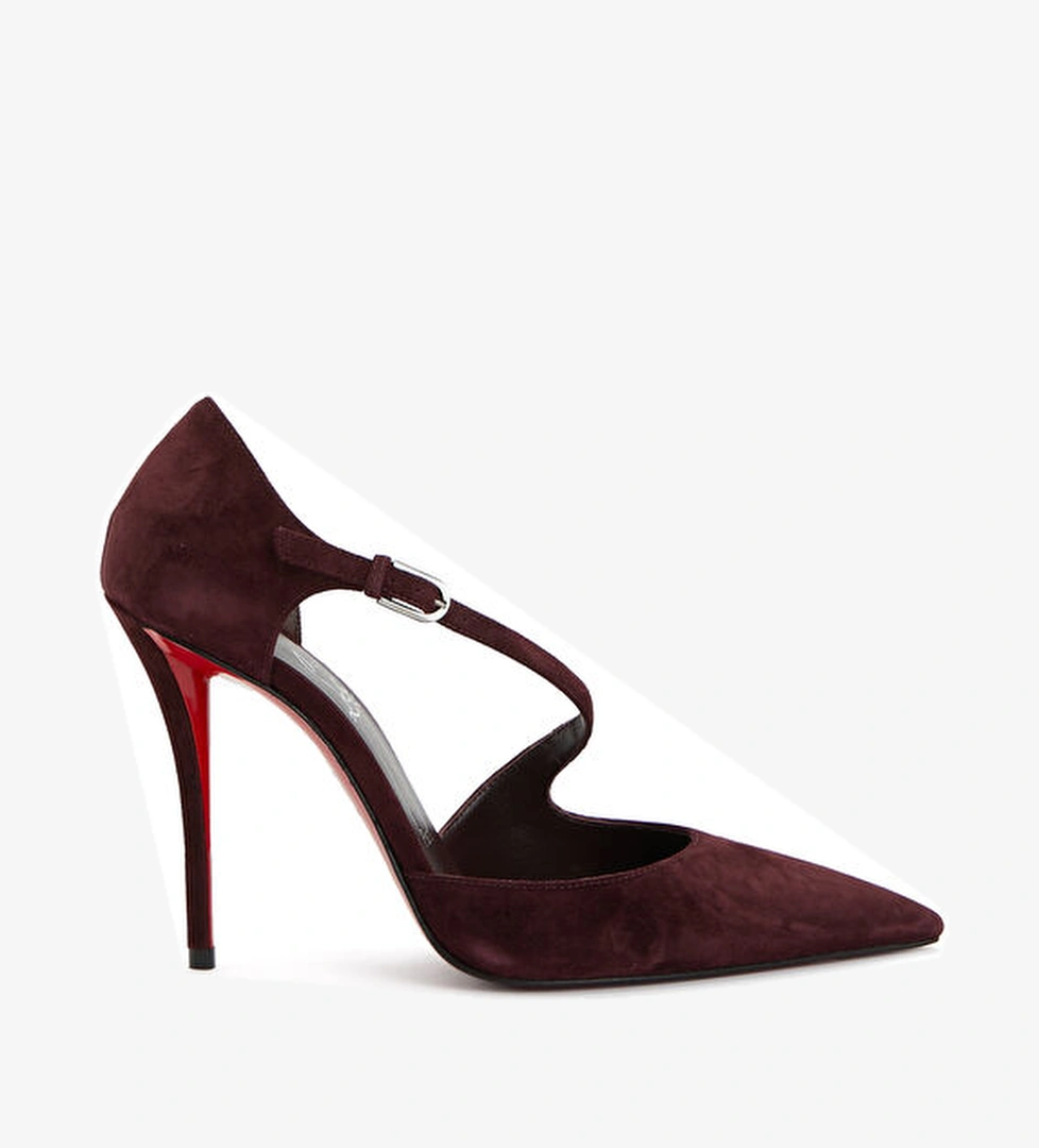 Christian Louboutin Miss Bordo Deri Topuklu Ayakkabı model görseli