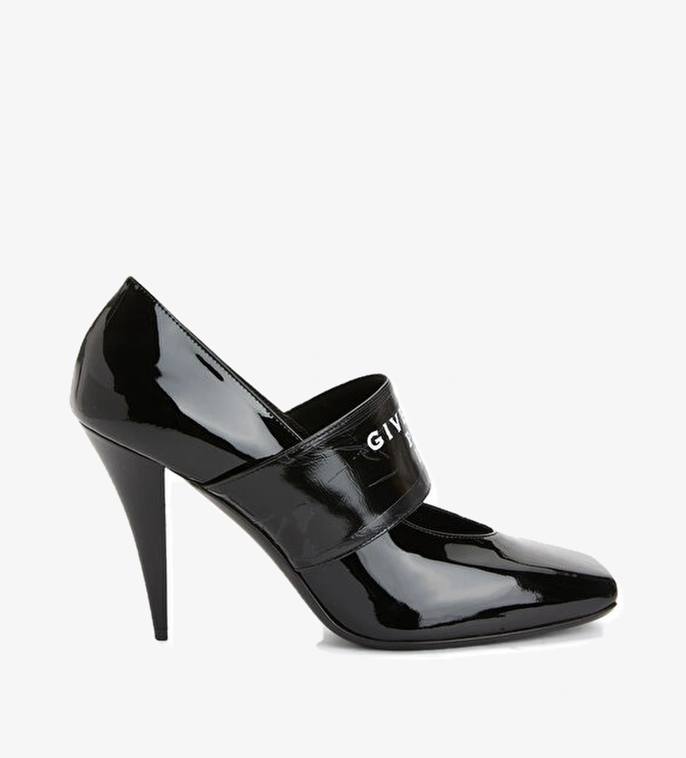 Siyah Deri Topuklu Ayakkabı - Görsel 1