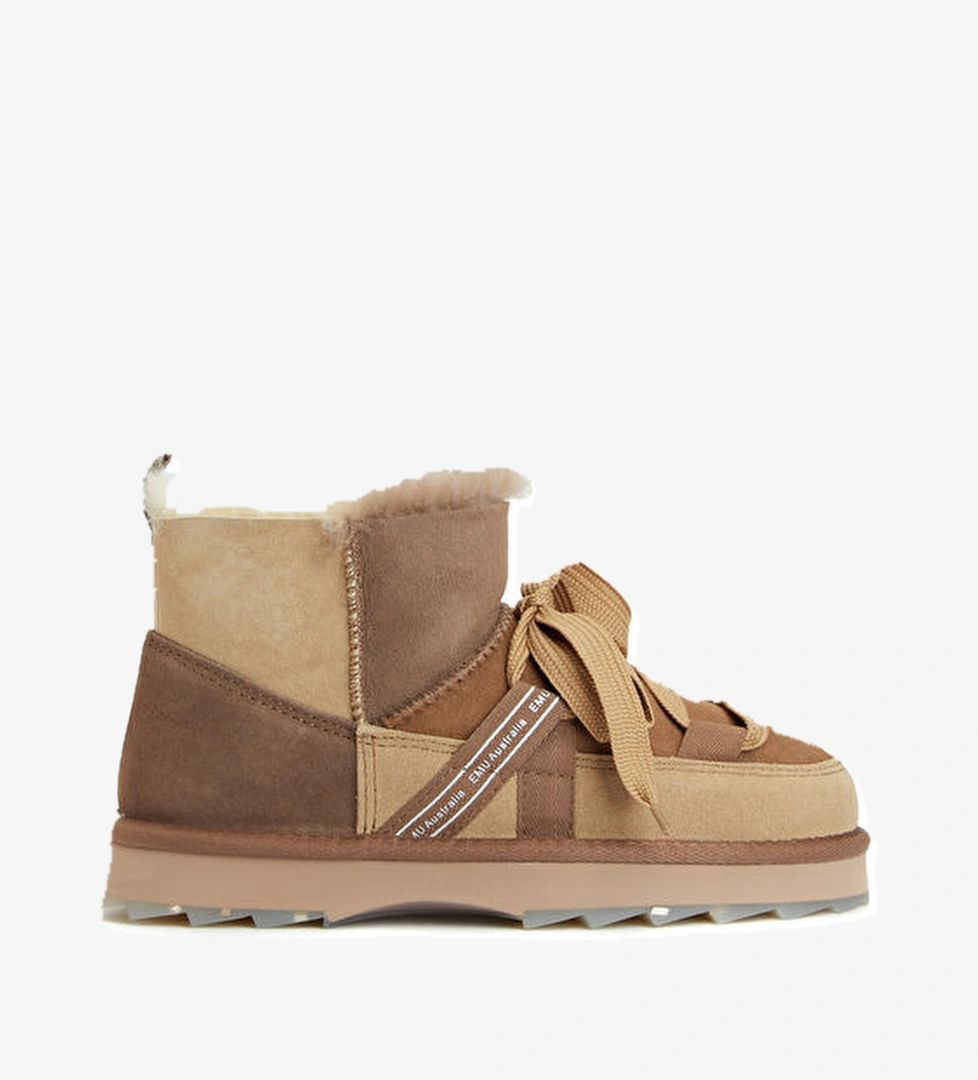 Emu Blurred Micro Patchwork Açık Bej Deri Bot model görseli