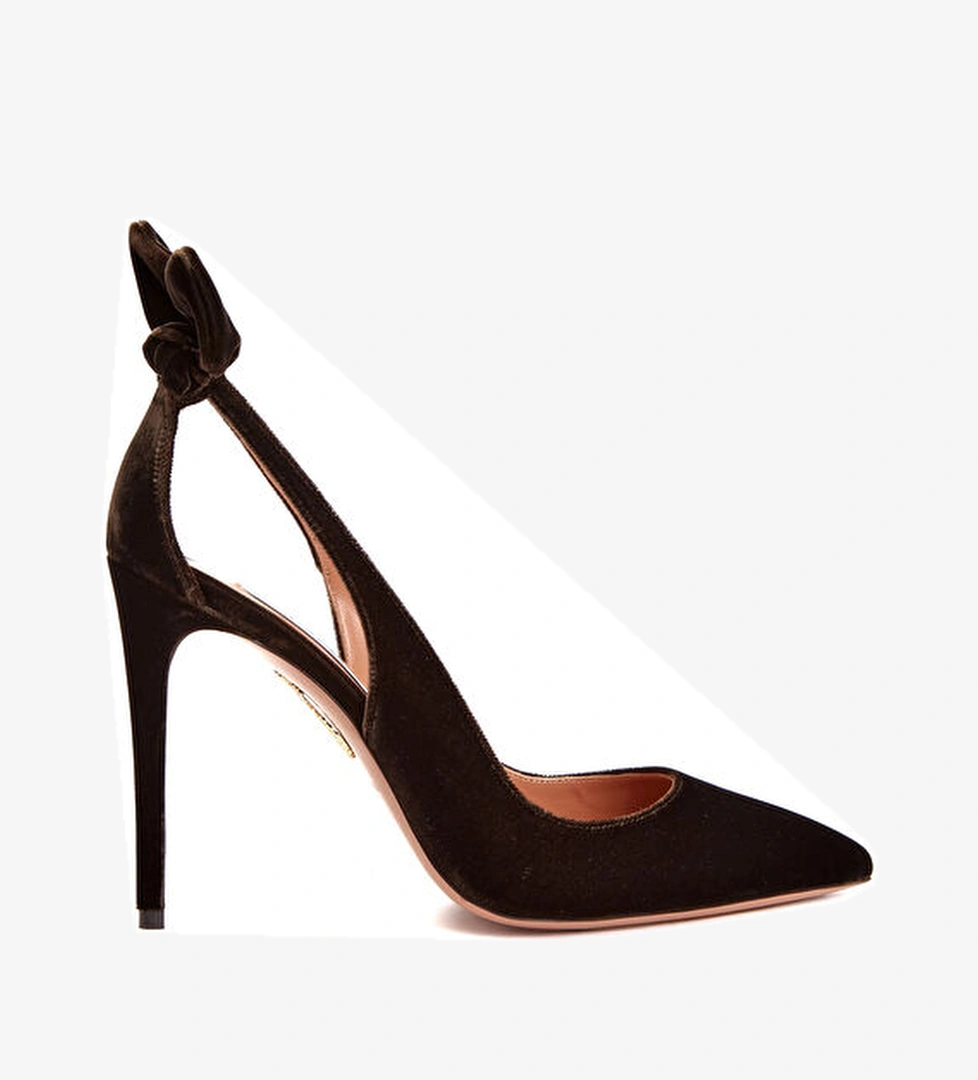 Aquazzura Bow Tie Kahverengi Topuklu Ayakkabı model görseli