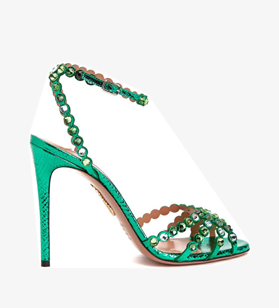 Aquazzura Tequila Yeşil Kadın Deri Sandalet model görseli