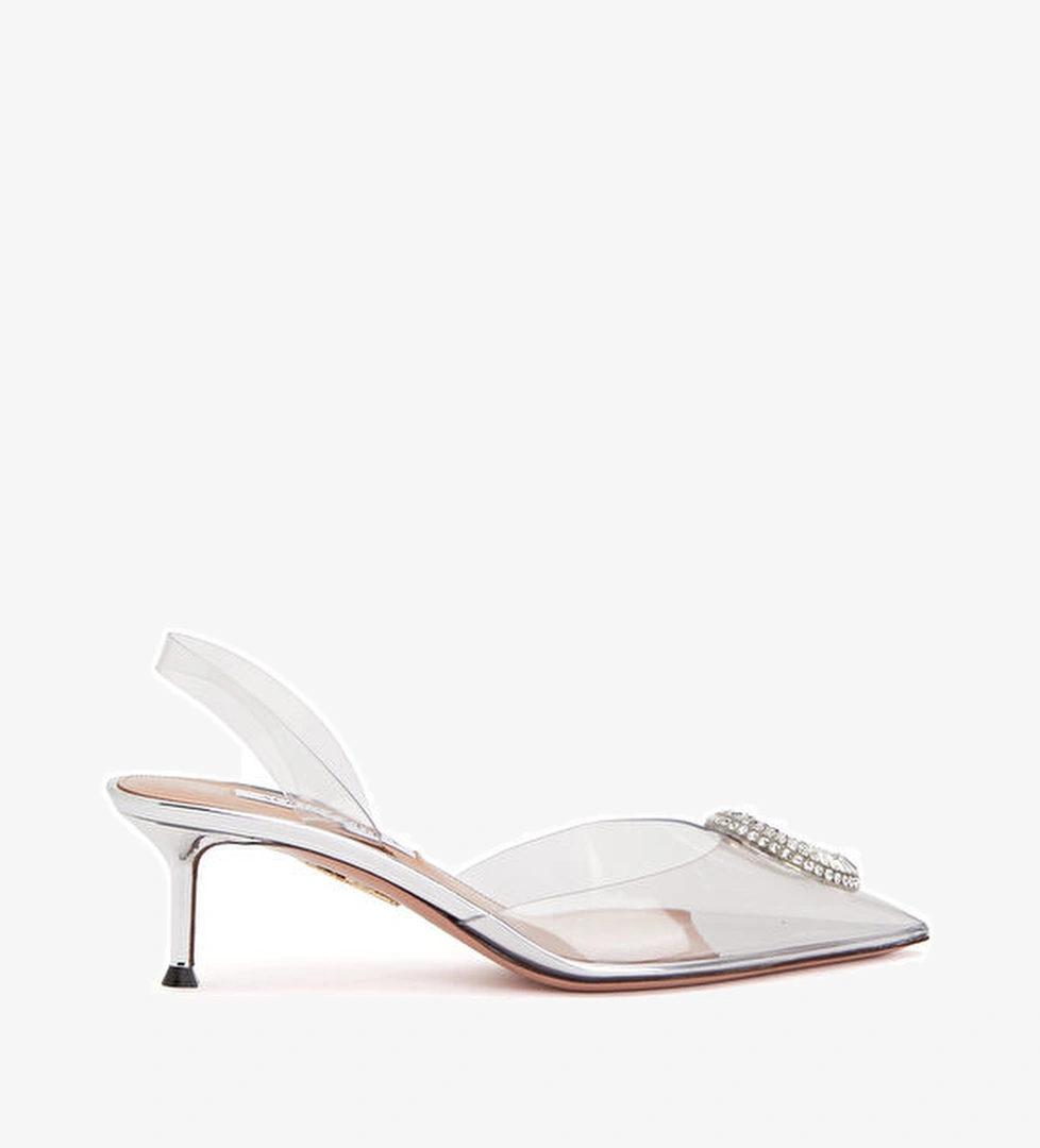 Aquazzura Gümüş Transparan Topuklu Ayakkabı model görseli