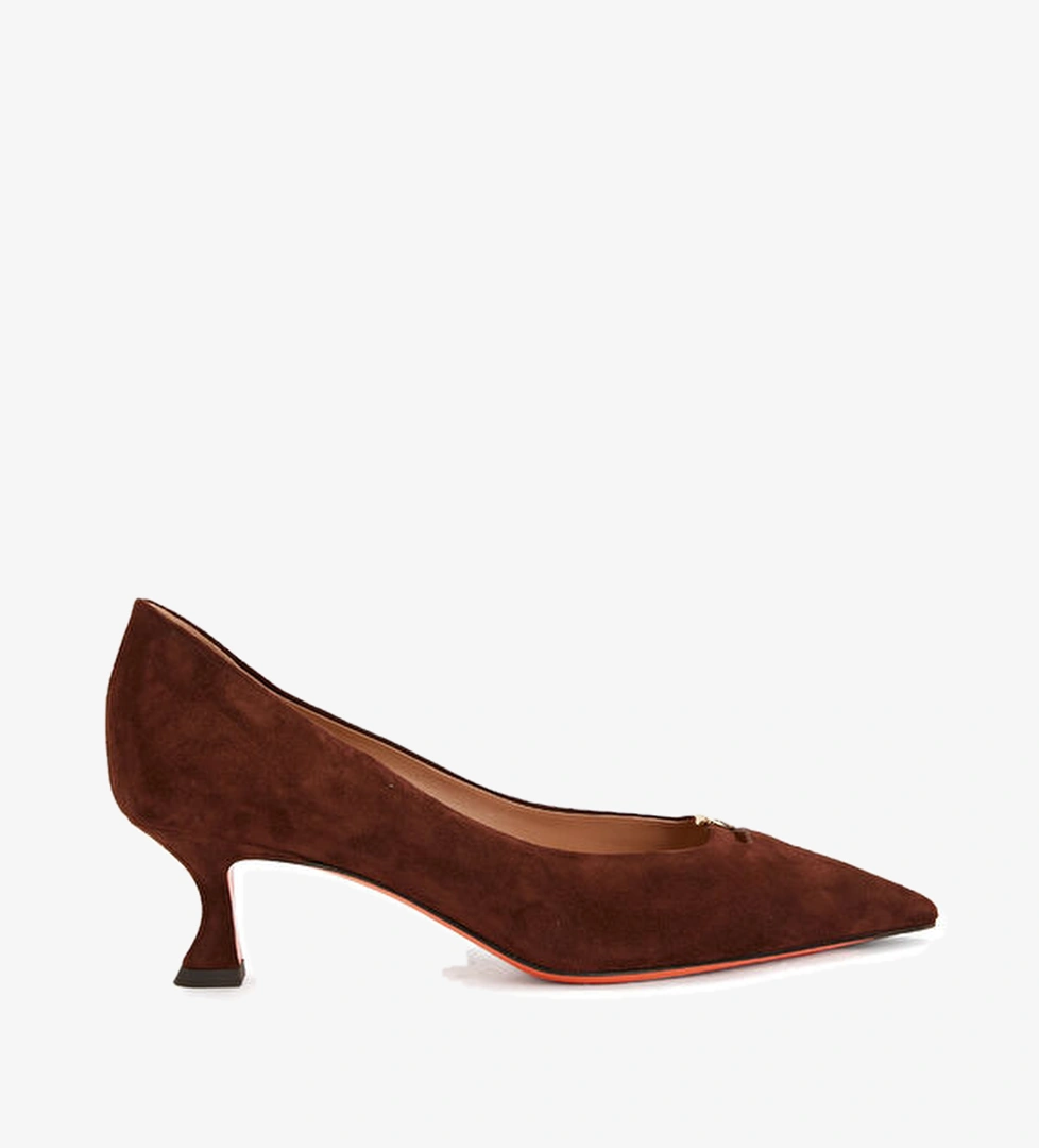 Santoni Kahverengi Süet Topuklu Ayakkabı model görseli