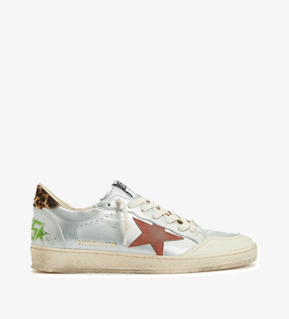 Golden Goose BallStar Gri Erkek Deri Sneaker model görseli