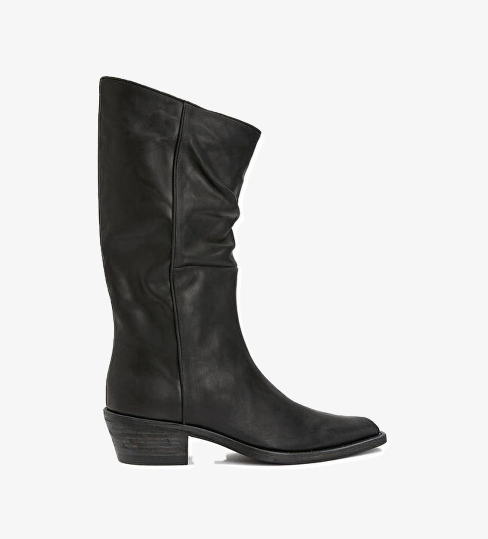 Clive Siyah Kadın Deri Çizme - Görsel 1