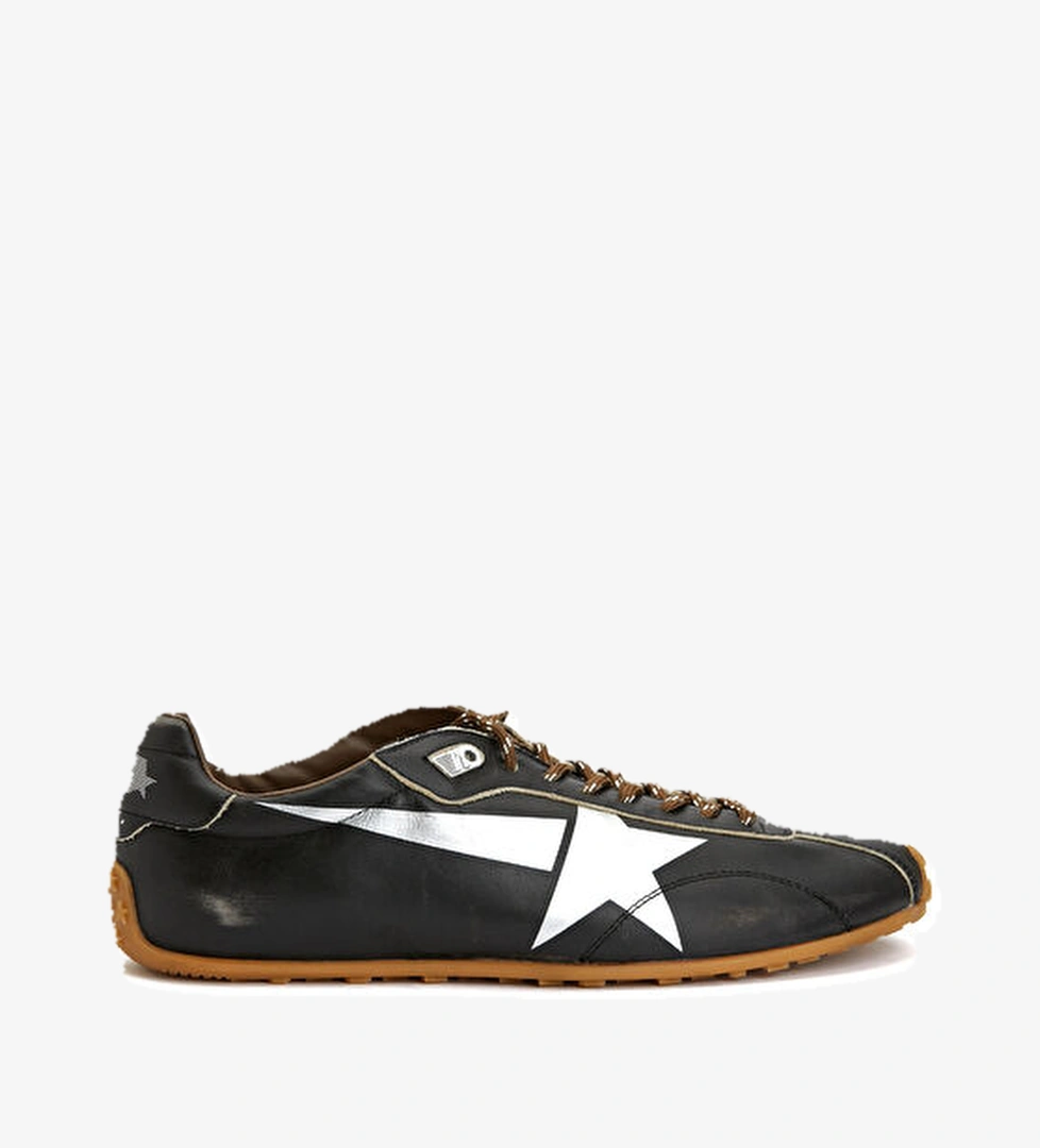 Golden Goose Marathon Siyah Erkek Deri Sneaker model görseli