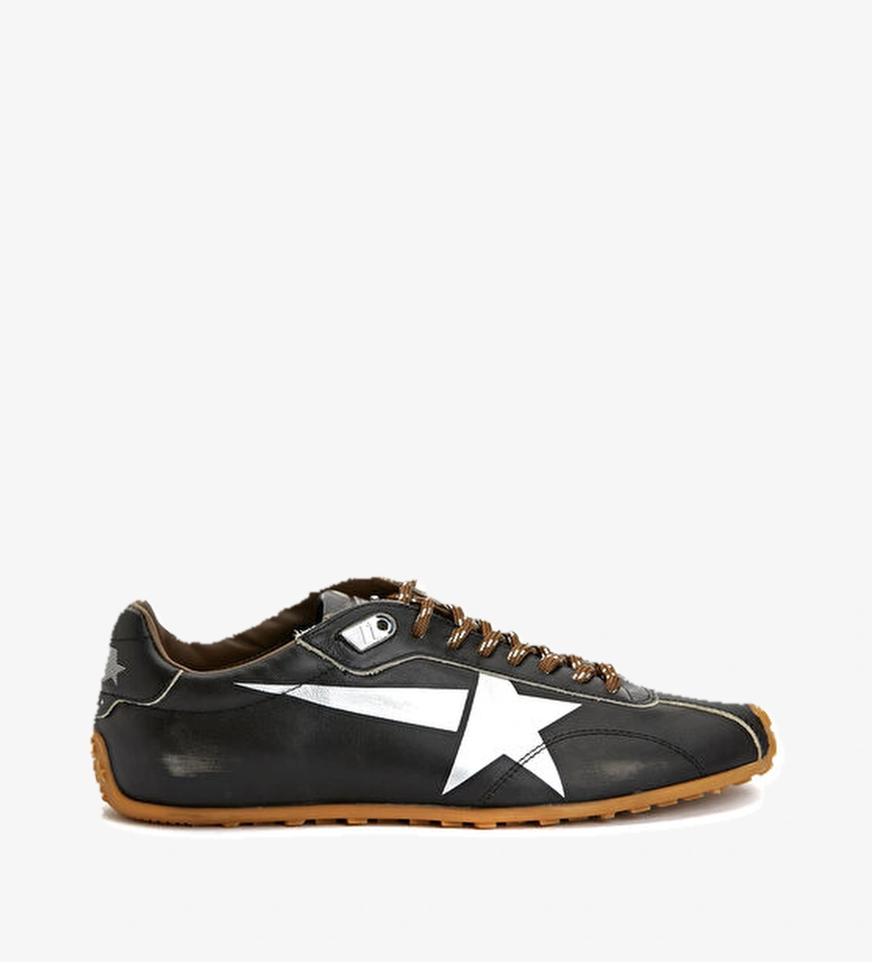 Golden Goose Marathon Siyah Silver Kadın Deri Sneaker model görseli