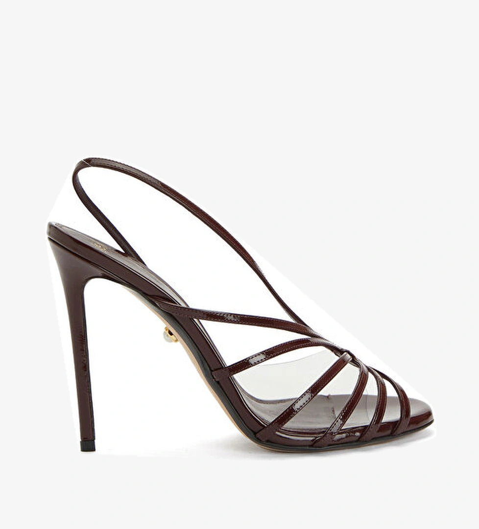 Bordo Kadın Deri Sandalet - Görsel 1