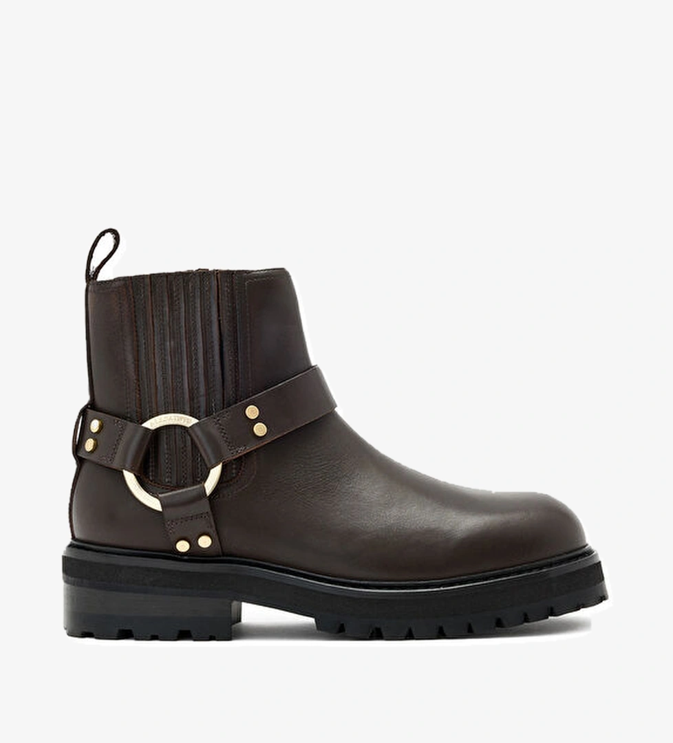 Maddie Koyu Kahverengi Kadın Deri Bot - Görsel 1