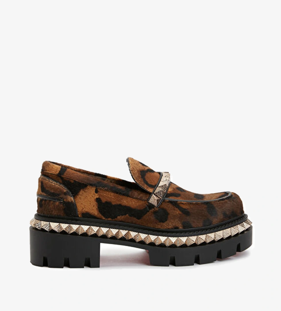Christian Louboutin ST Roch Leopar Desenli Kadın Deri Loafer model görseli