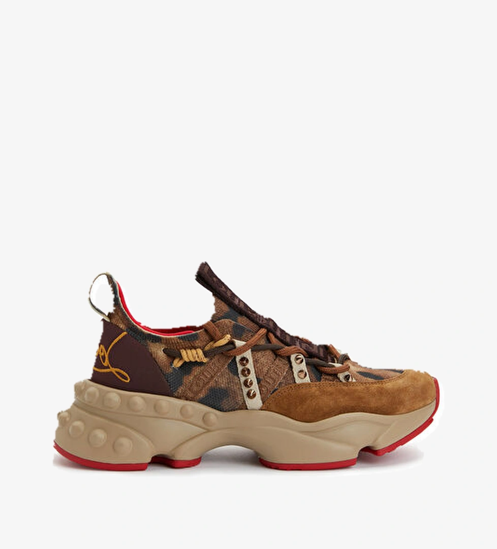 Christian Louboutin Trailnrun Leopar Desenli Kadın Deri Sneaker model görseli