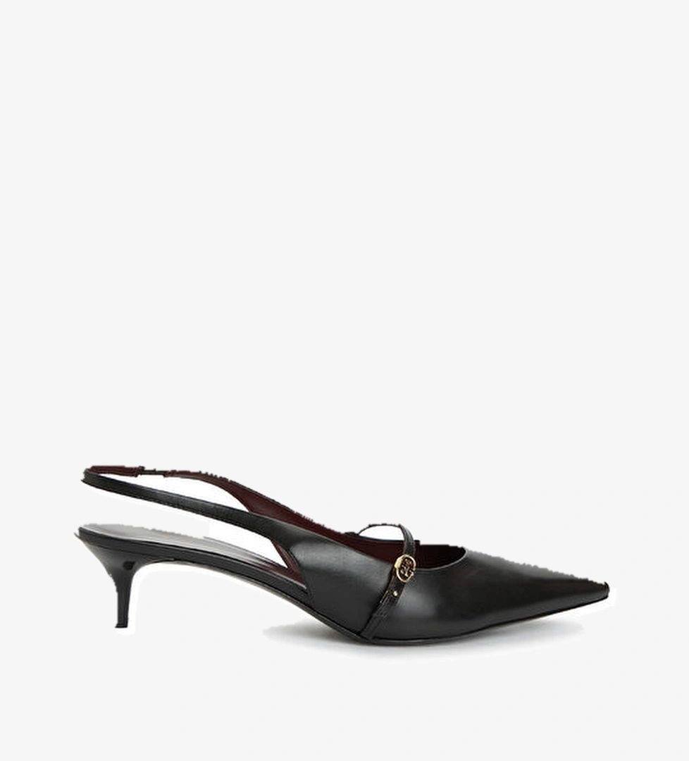 Tory Burch Mary Jane Siyah Deri Topuklu Ayakkabı model görseli