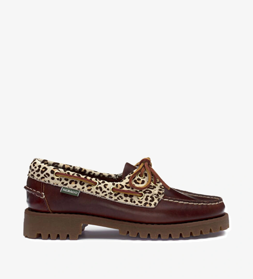 Ranger Collar Wild Leopar Kadın Deri Loafer - Görsel 1