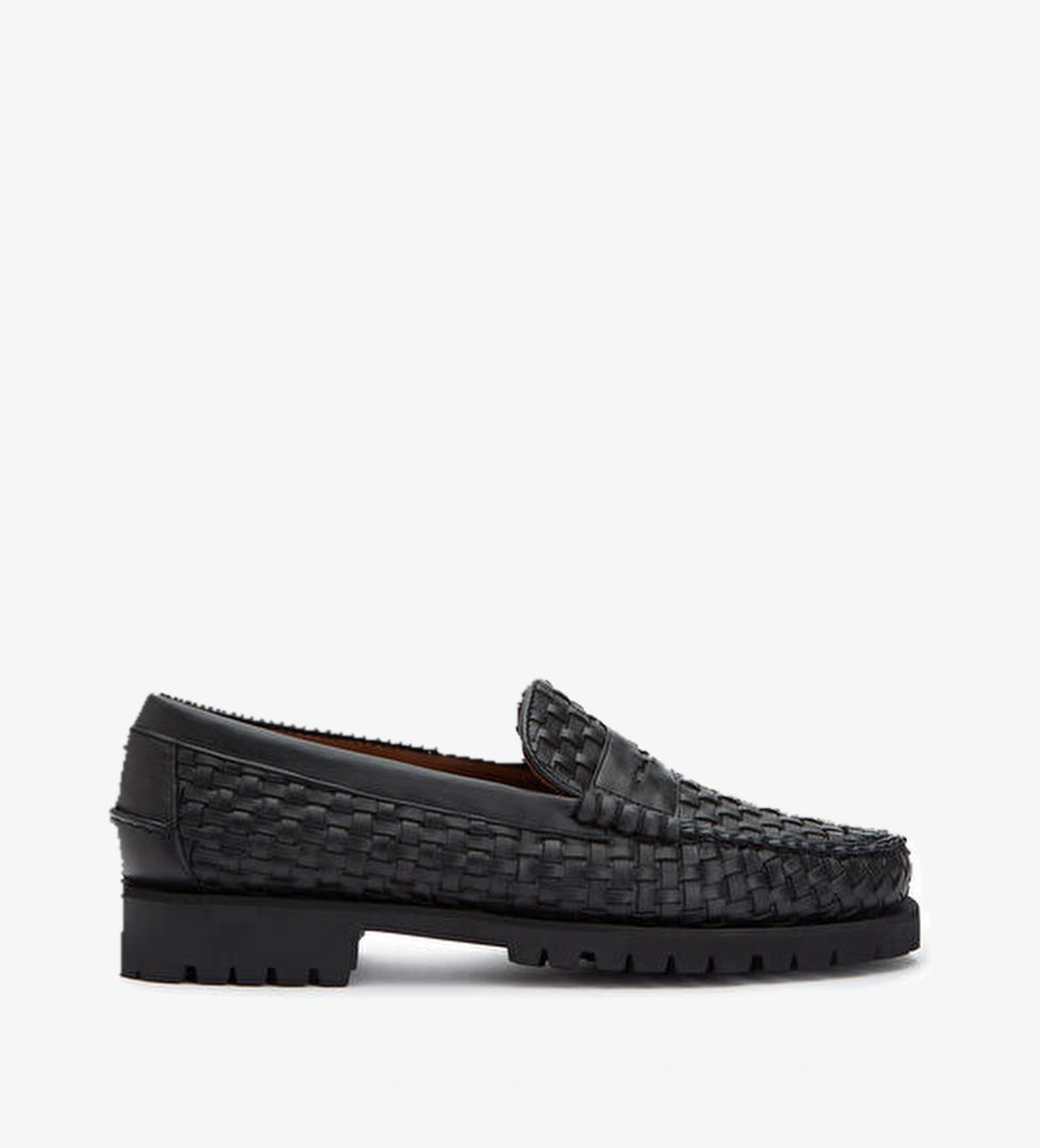 Sebago Otis Lug Siyah Örgülü Erkek Deri Ayakkabı model görseli